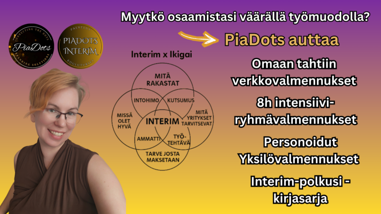 Miksi osaaminen ei aina mene kaupaksi? Opas viiteen työmuotoon (työsuhde, freelance, konsultointi, interim, fractional) ja siihen, miten tunnistat oman osaamisesi parhaan mallin.Pia Kiviranta 2026