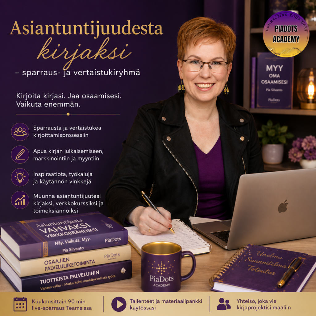 Asiantuntijuudesta kirjaksi - PiaDots Academy